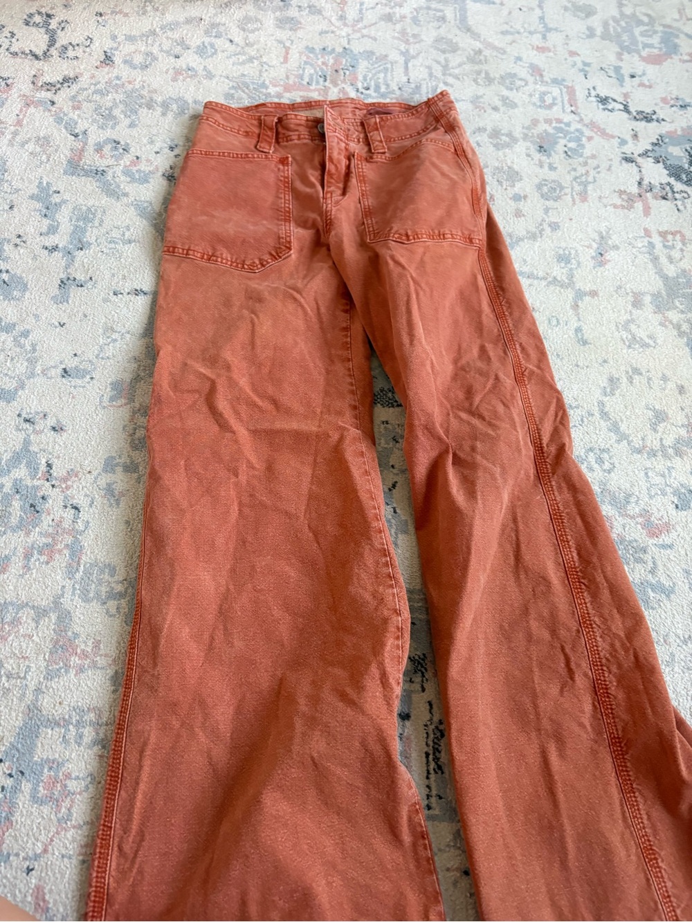 Pilcro Burnt Orange High-Rise Wide Leg Pants